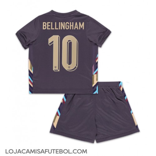 Camisa de Futebol Inglaterra Jude Bellingham #10 Equipamento Secundário Infantil Europeu 2024 Manga Curta (+ Calças curtas)